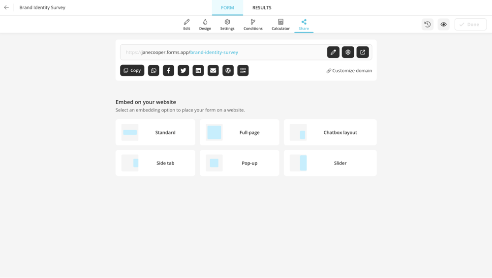 Share or embed your branding questionnaire