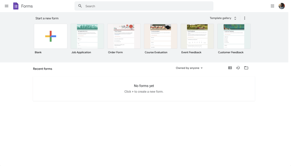 Sign in to Google Forms with your Google account