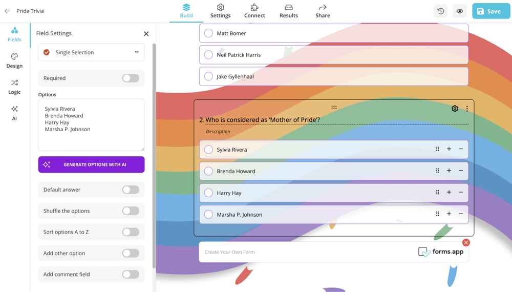 Add your LGBTQI+ trivia questions