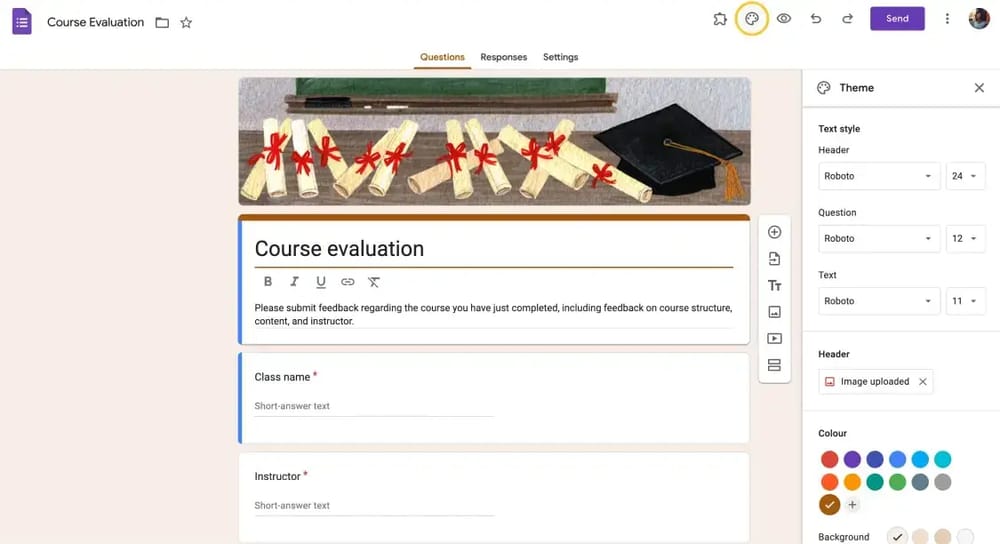 Customize your Google form