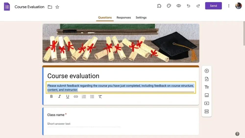 Add explanations to your form