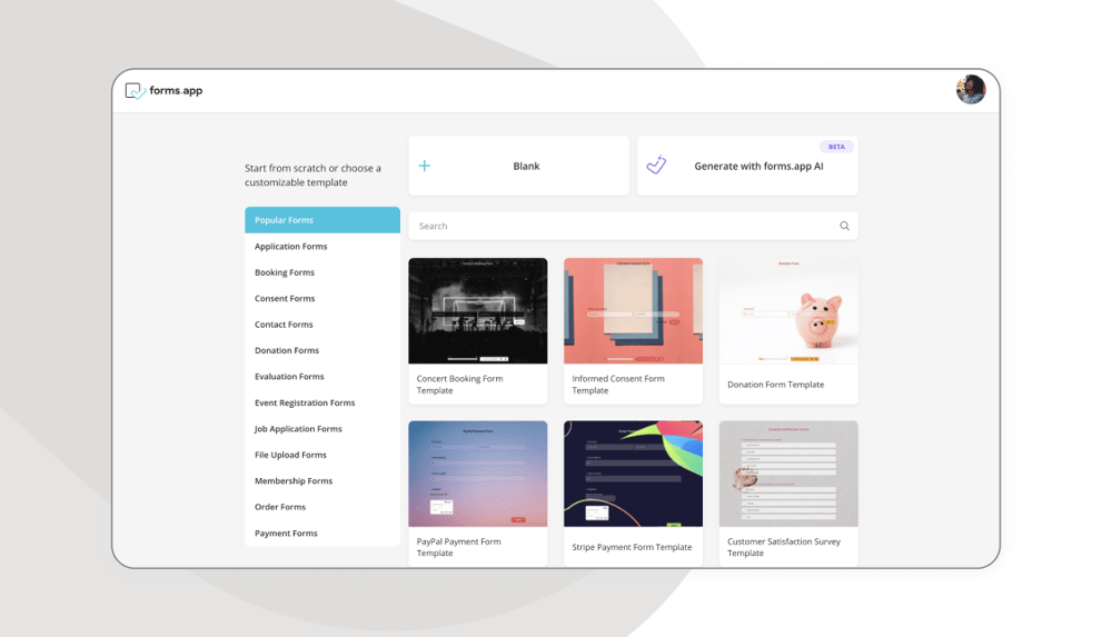 Wählen Sie eine Anfangsoption