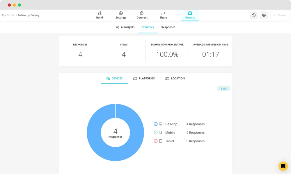 Verifique os resultados