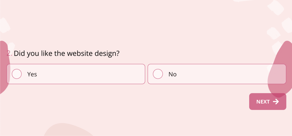 A question example about website design