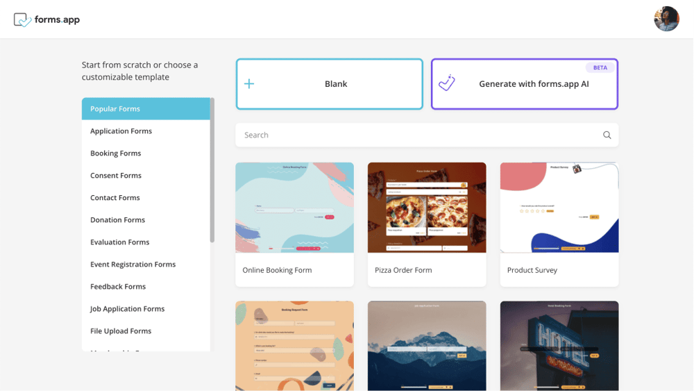 Choose how you like to start creating your website usability survey