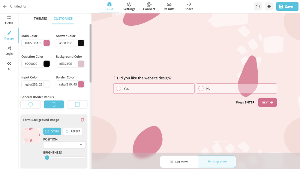 Change how your survey looks