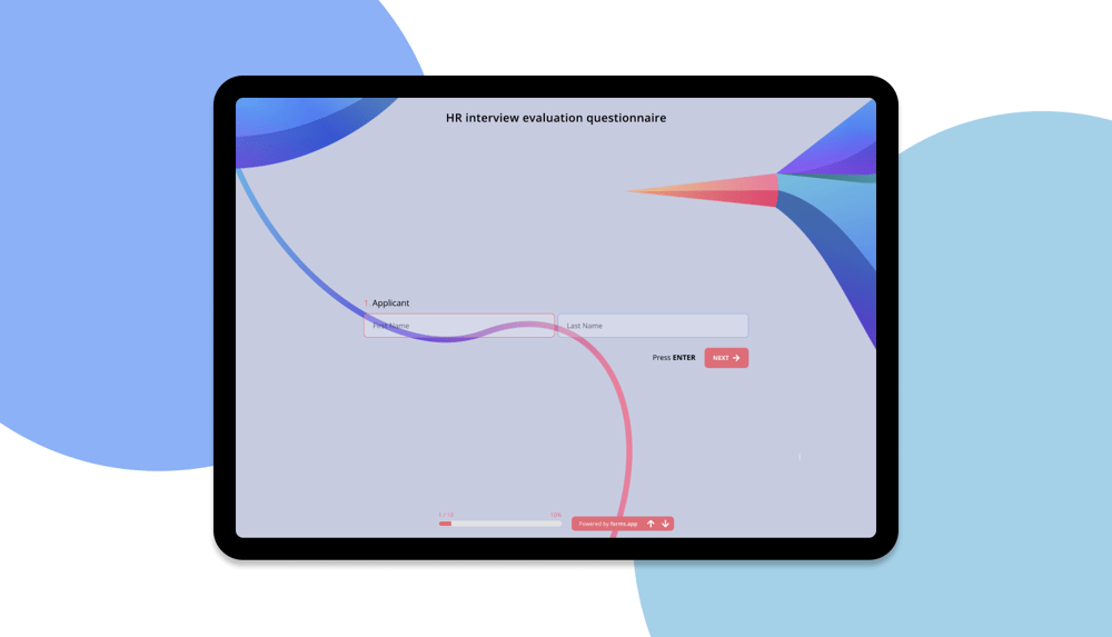 a HR interview evaluation questionnaire example