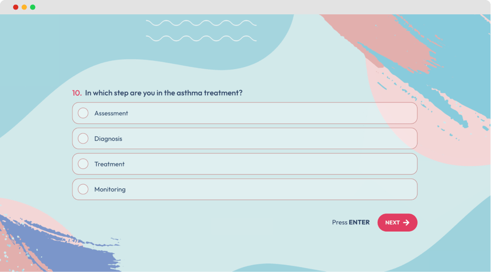 #3 question example for a quality of life questionnaire