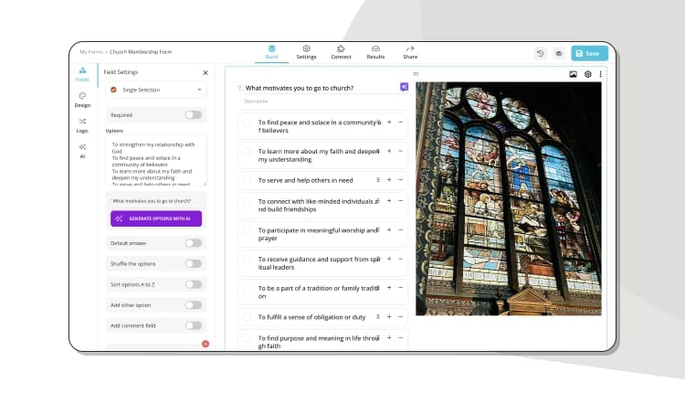 Kilise anketinize soru ekleyin
