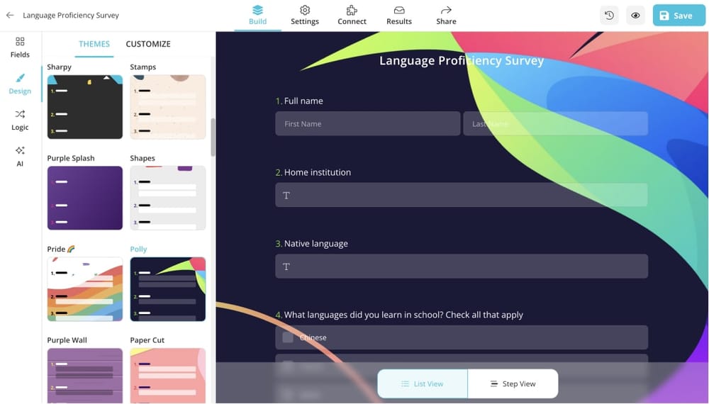 Create an engaging design for your questionnaire