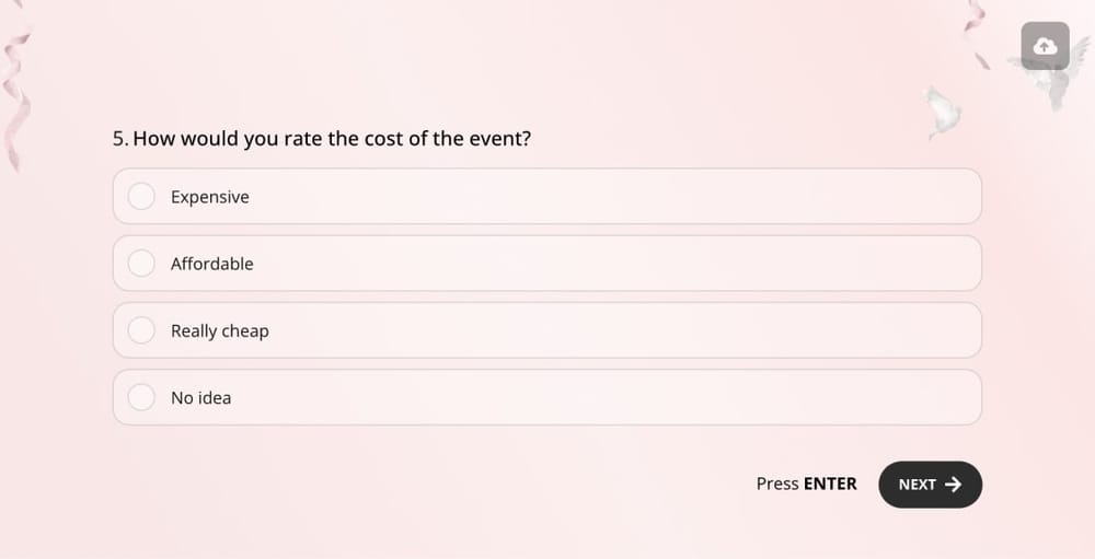 A cultural event satisfaction survey question example