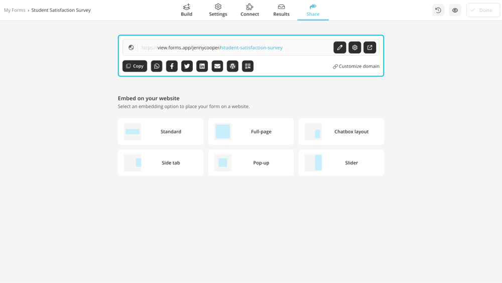 Step 5 - Share or embed your teacher survey