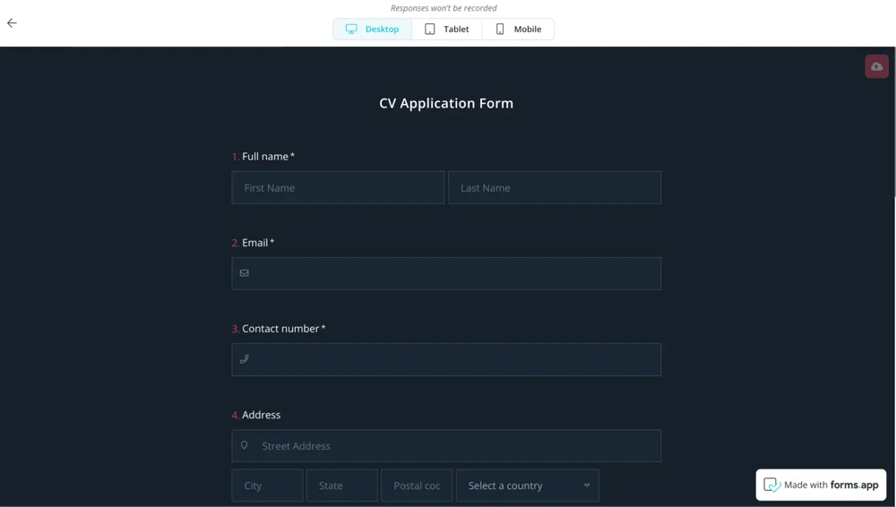 Kendi CV başvuru formunuzu oluşturun