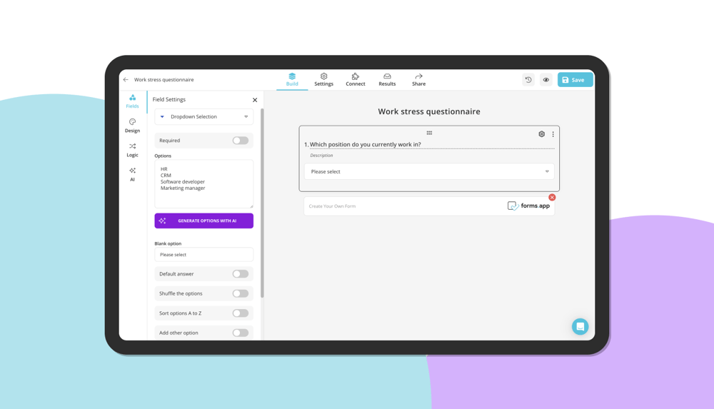 Add your own employee stress questions