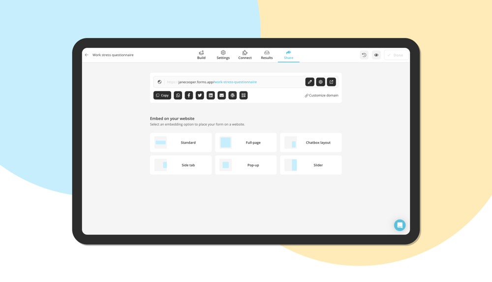 Choose a suitable sharing method for your survey
