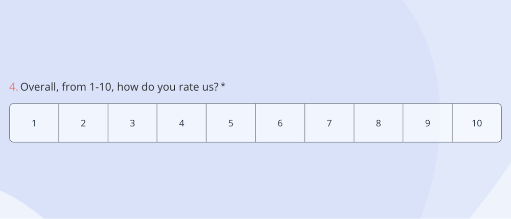 An opinion scale question example about satisfaction