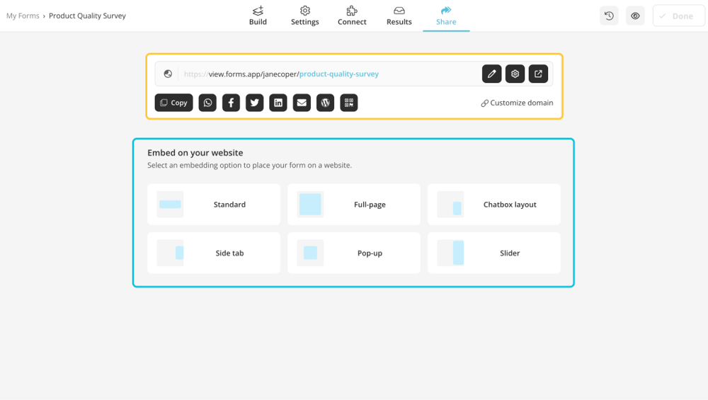 Embed your survey to your app