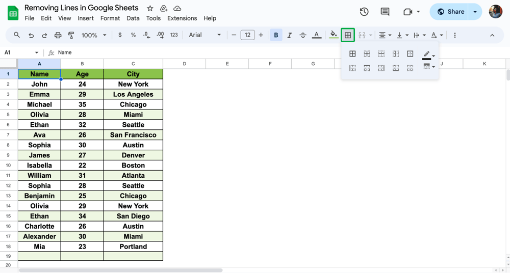 Izgara çizgilerini kaldırma