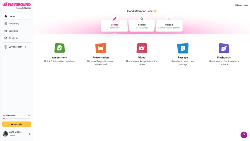 Workspace of Wayground