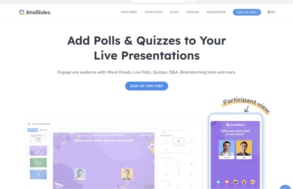 #11 ProProfs quiz maker alternative - AhaSlides 
