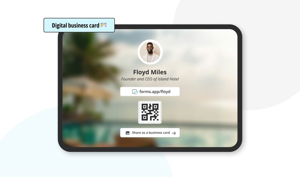 Using forms.app Profile as a digital business card