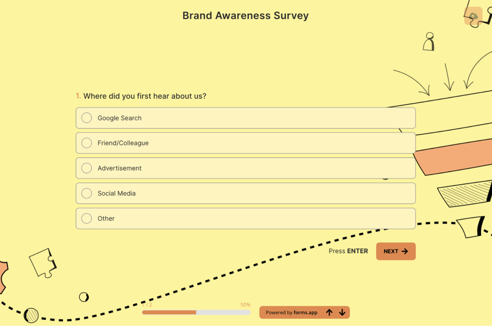 Questions examples for brand awareness surveys