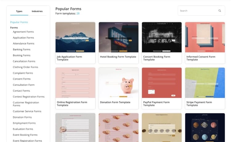 Browse through templates