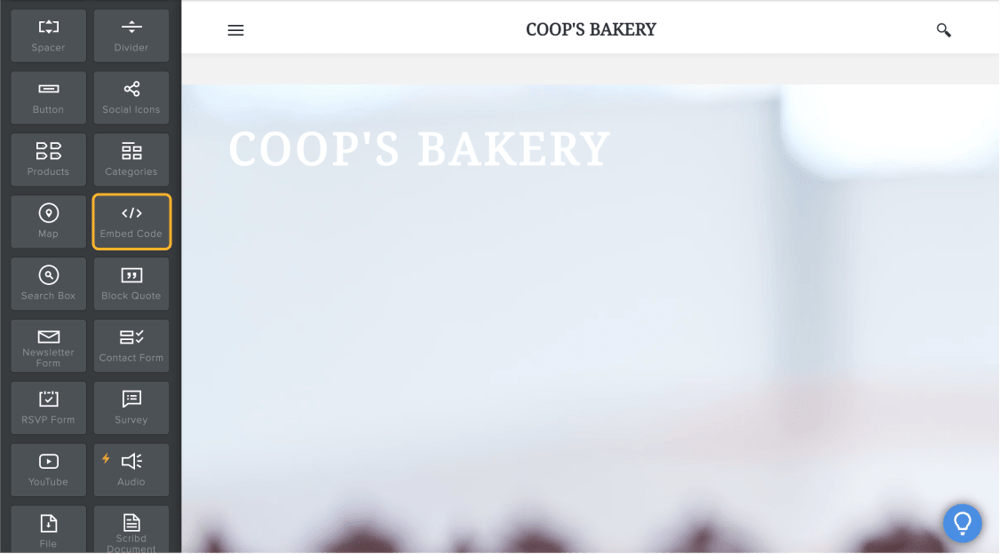 Choose where you want your form to be on the website