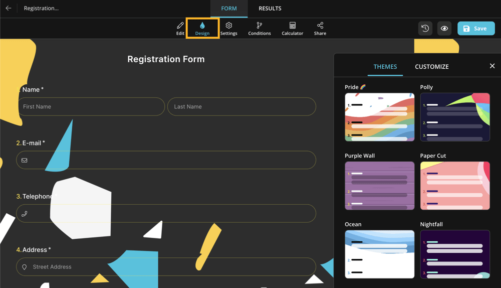 Customize the design of your registration form