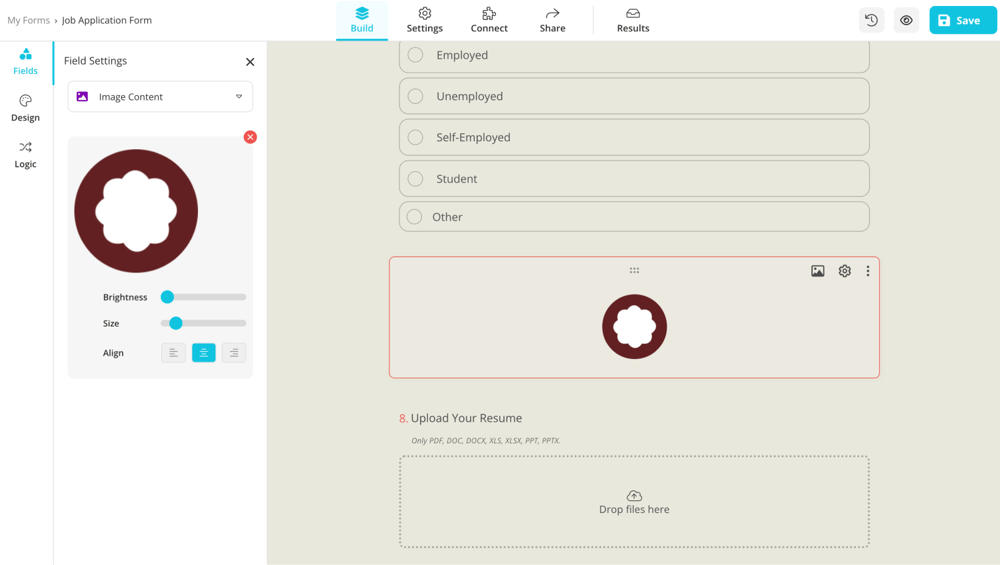 Add your logo as an image content