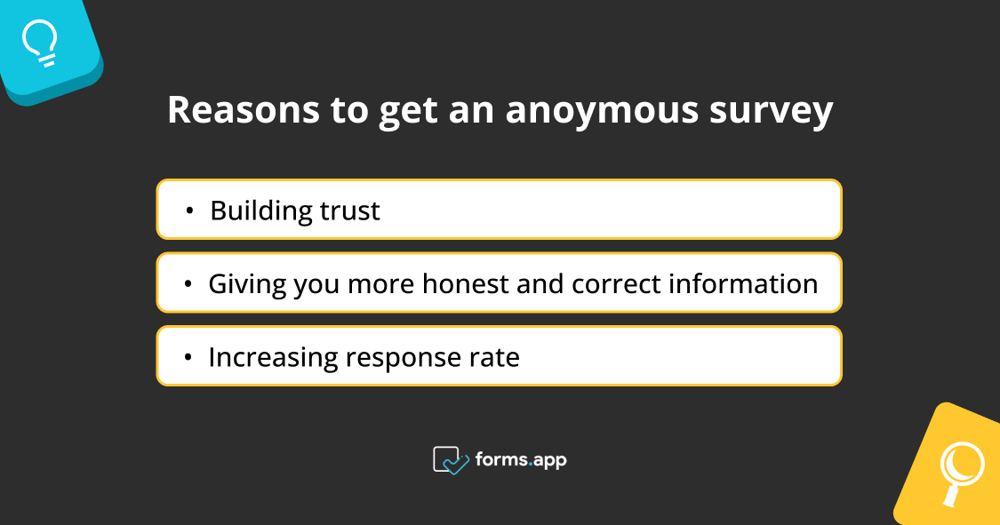 Reasons to get an anoymous survey