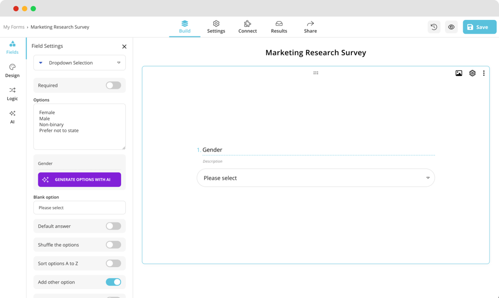 Edit the marketing research survey questions