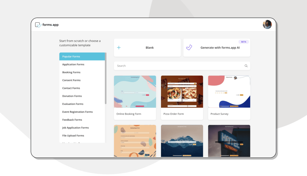 Starting options for your membership application form