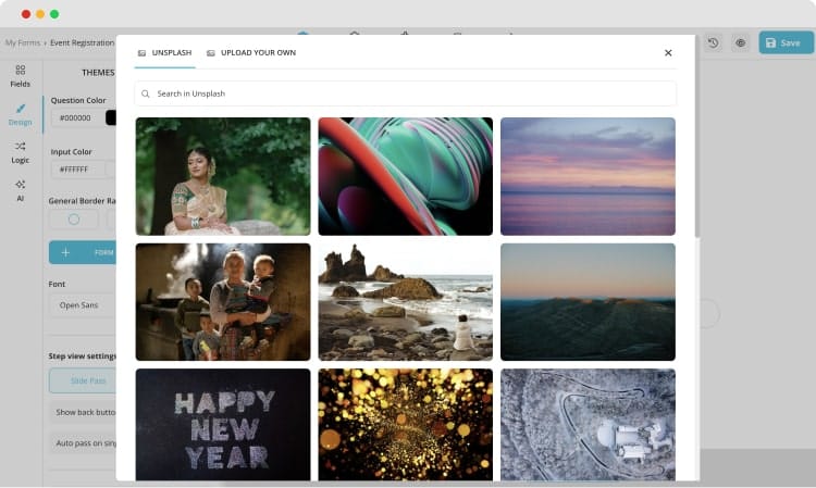 Customizing the design of your registration form