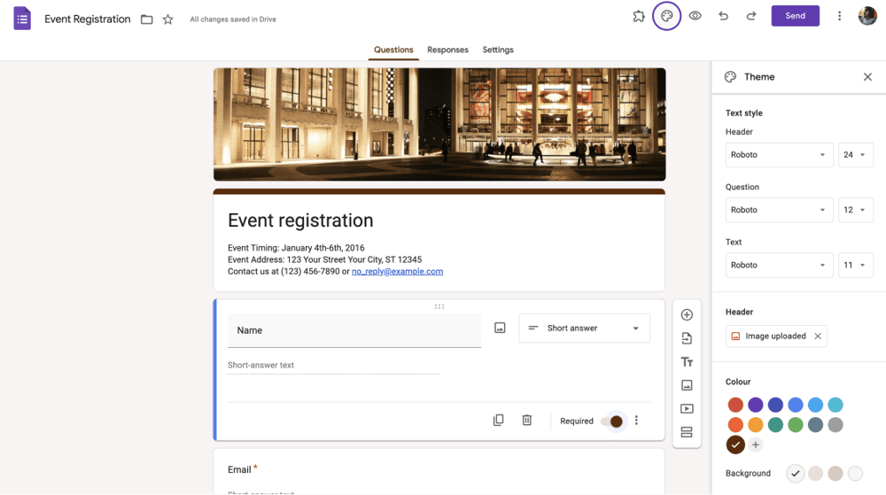 Choose a theme for your form