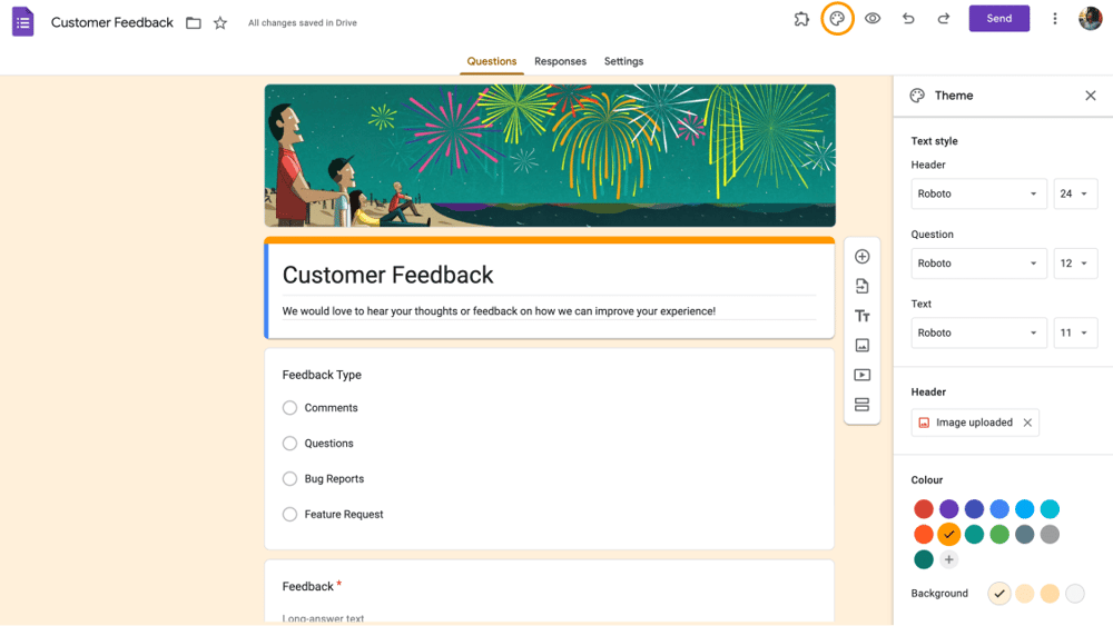 Müşteri geribildirim formunun görünümünü özelleştirin
