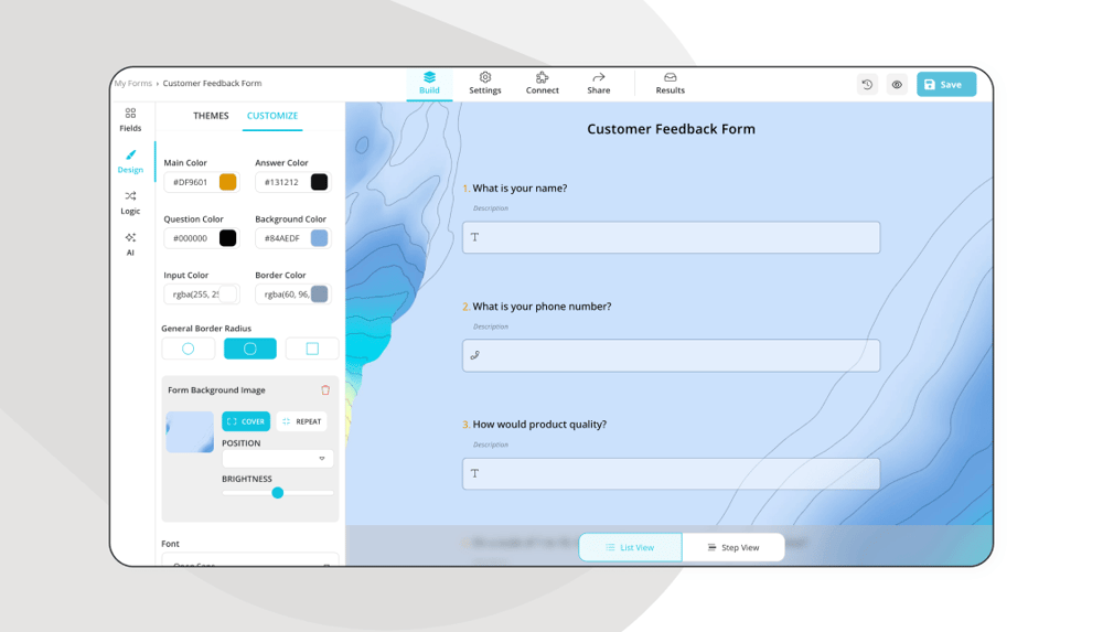 Formunuzun tasarımını özelleştirin