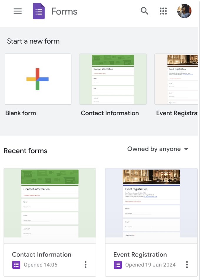 Comienza a crear tu formulario