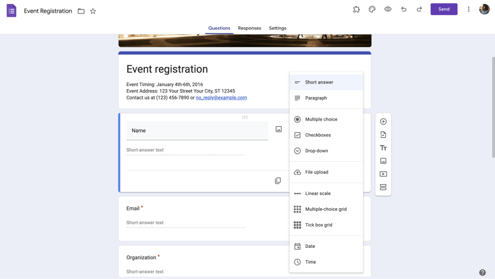 Soru ayarlarını özelleştirin