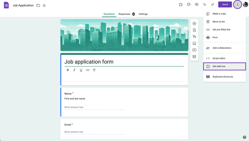 Get add-ons for your form