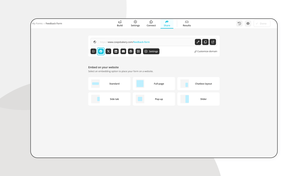 Teilen Sie Ihre Umfrage auf Facebook