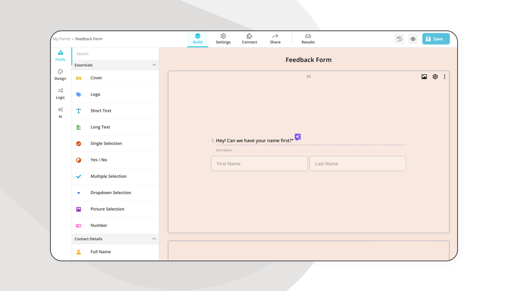Fügen Sie Ihre Umfragenfragen hinzu