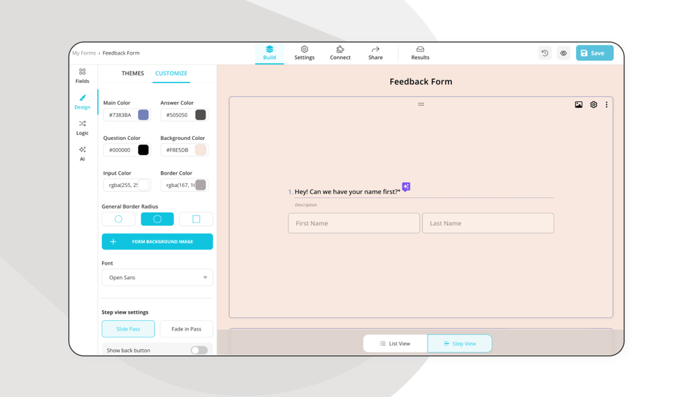Passen Sie das Design Ihrer Umfrage an