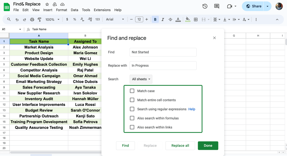 Customize the settings