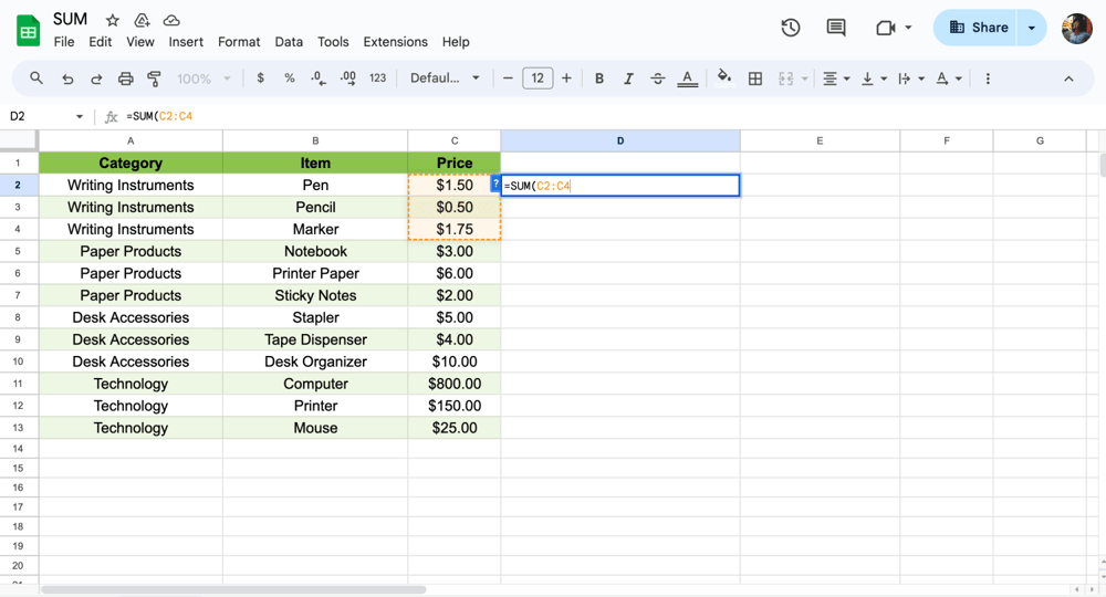 Elige las celdas correctas