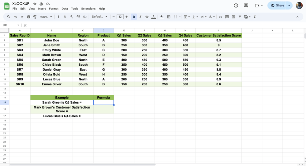 Klicken Sie auf die Zelle, um die Formel einzugeben