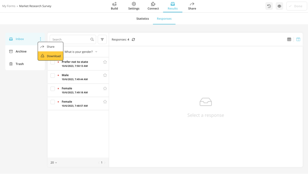 Open your survey data in Excel