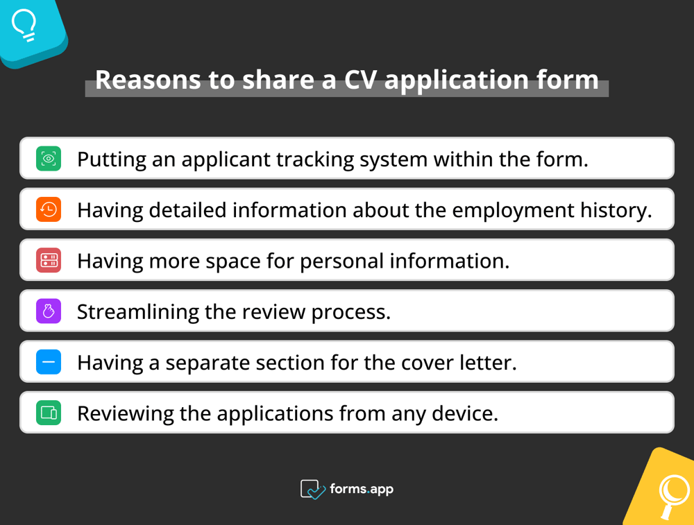 Advantages of CV application forms