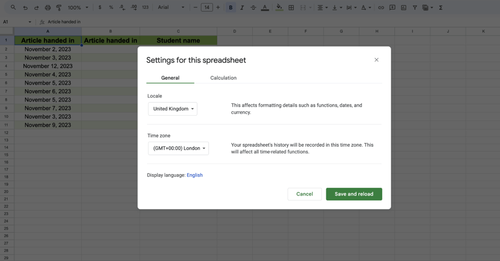 Finding the Locale and Time zone from settings