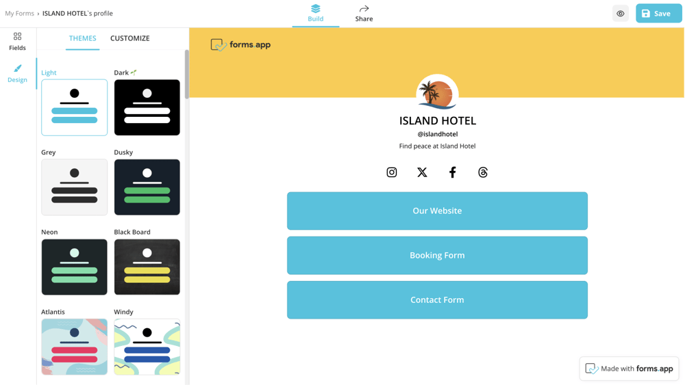 Change the design of your profile page